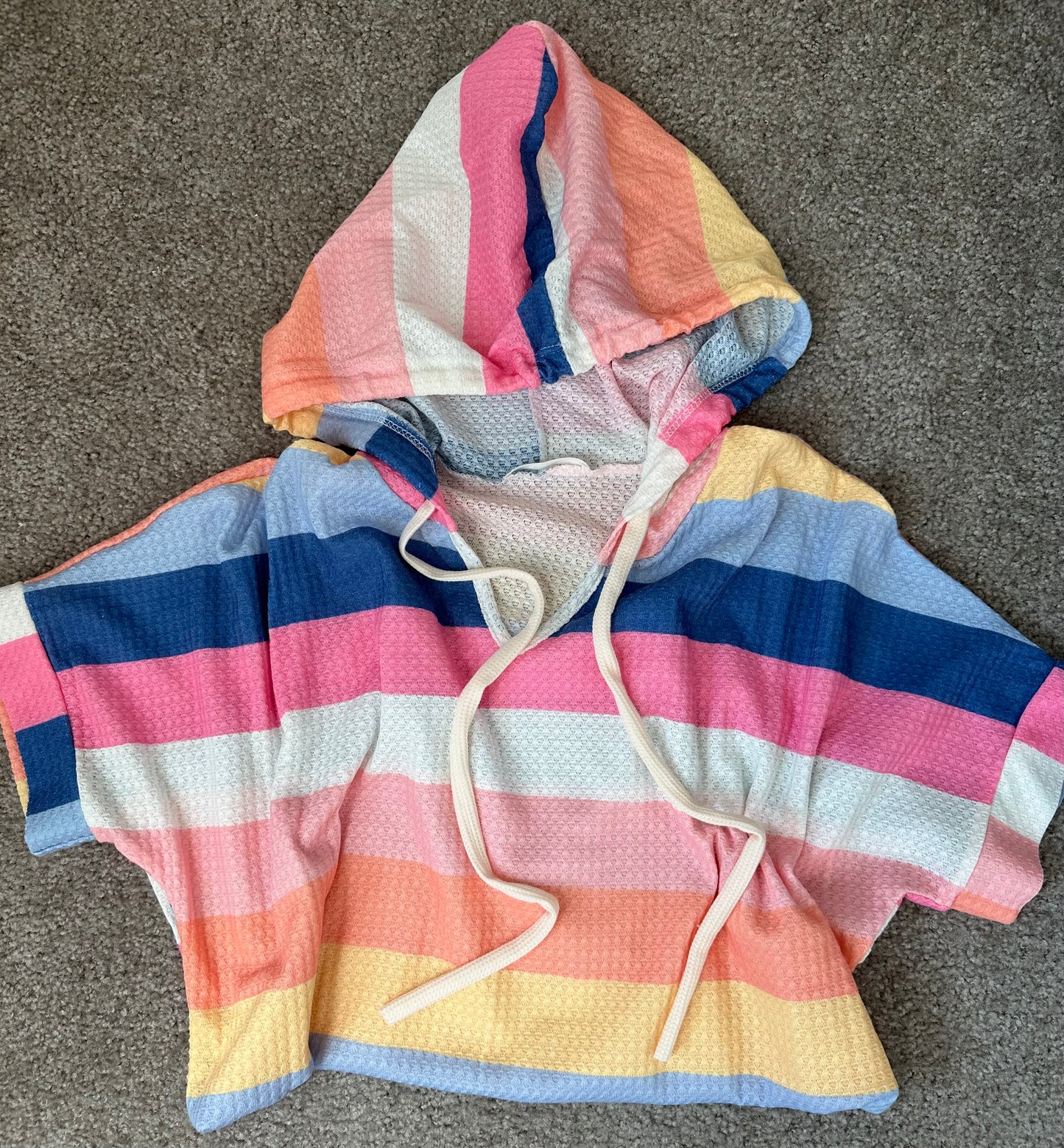 Burst of Pastel Striped Hooded Shirt