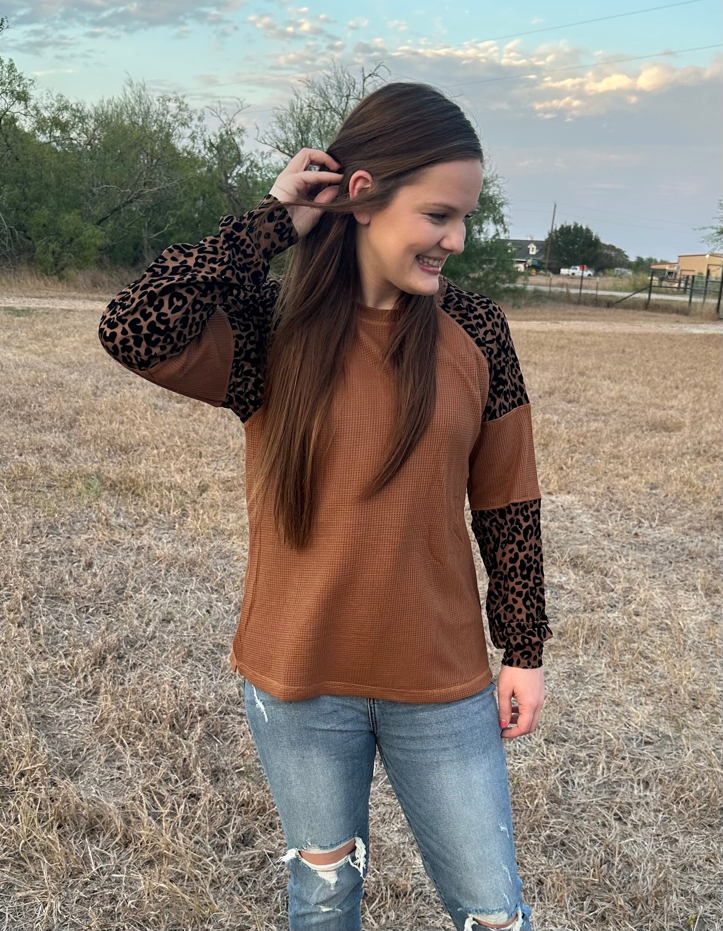 Cheetah Color Block Sweater