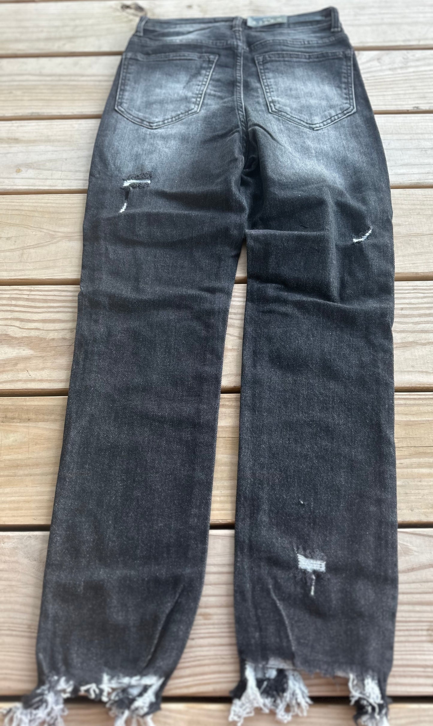 Black Distressed High-Rise Skinny Jean