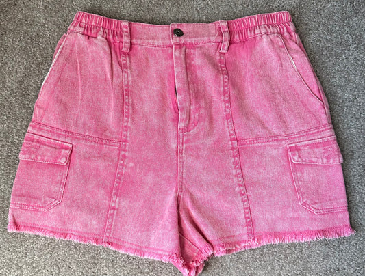 Spunky Vibes Pink Cargo Shorts