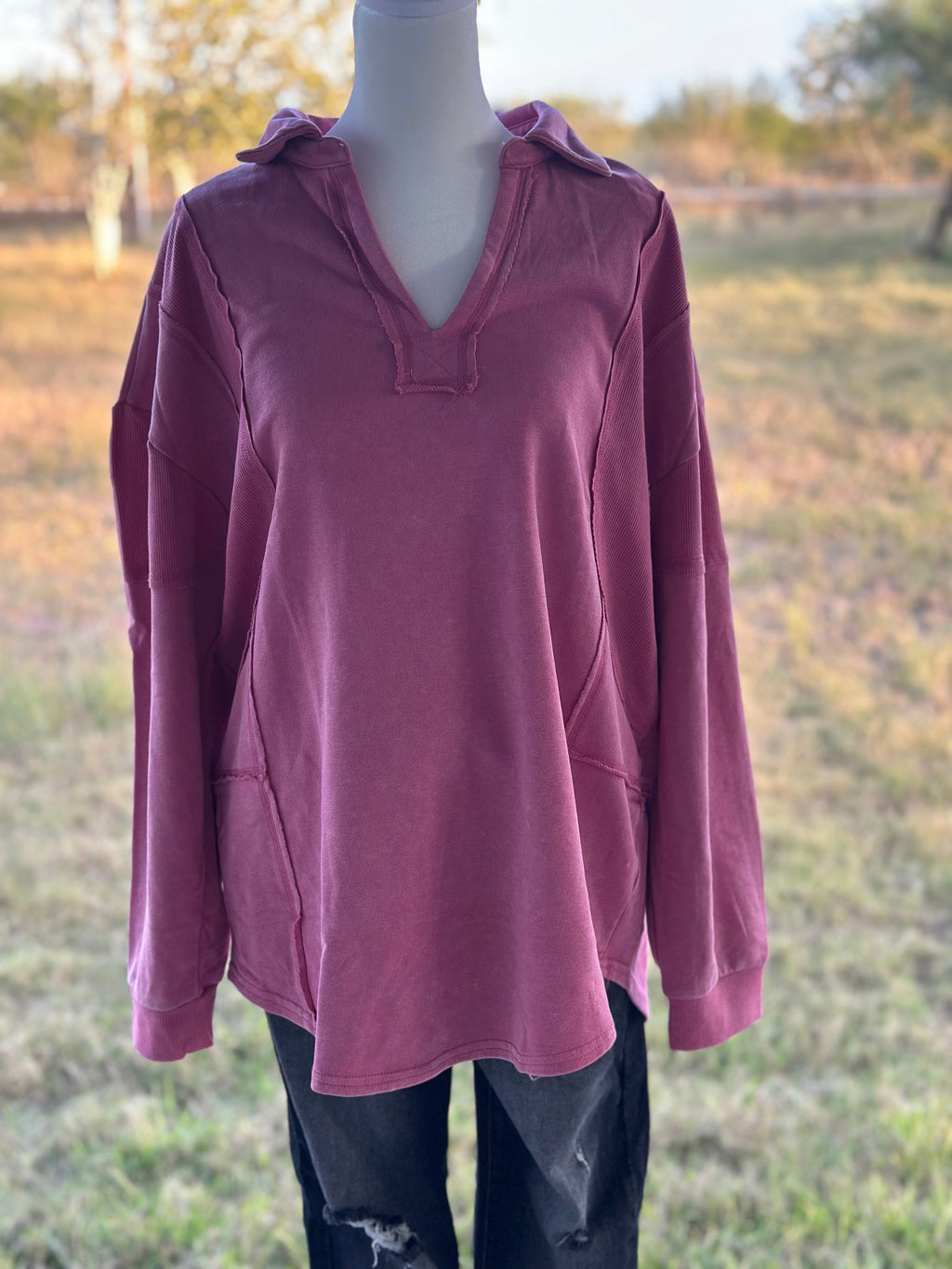 Dressed in Comfort Mauve Top