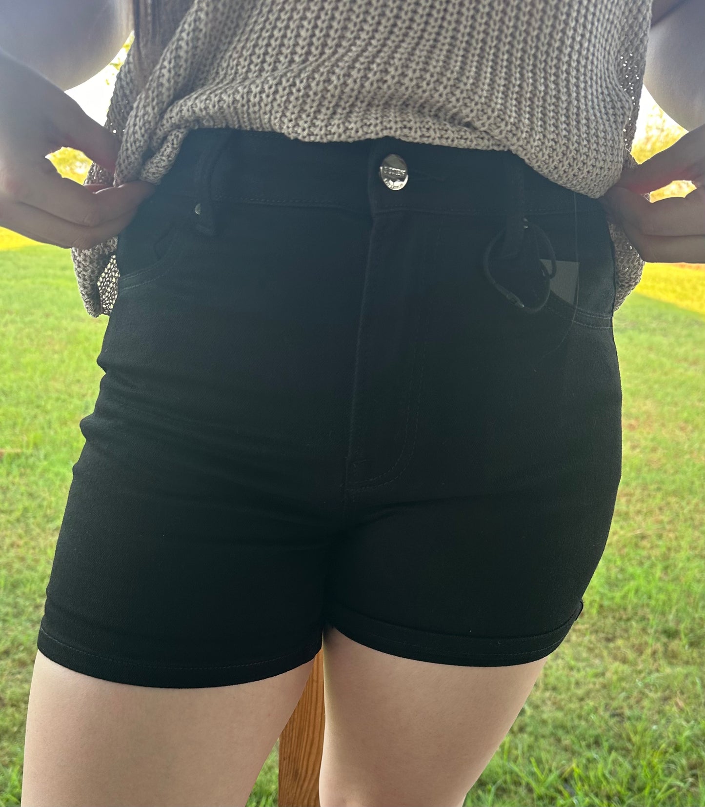 Back in Black Denim Shorts