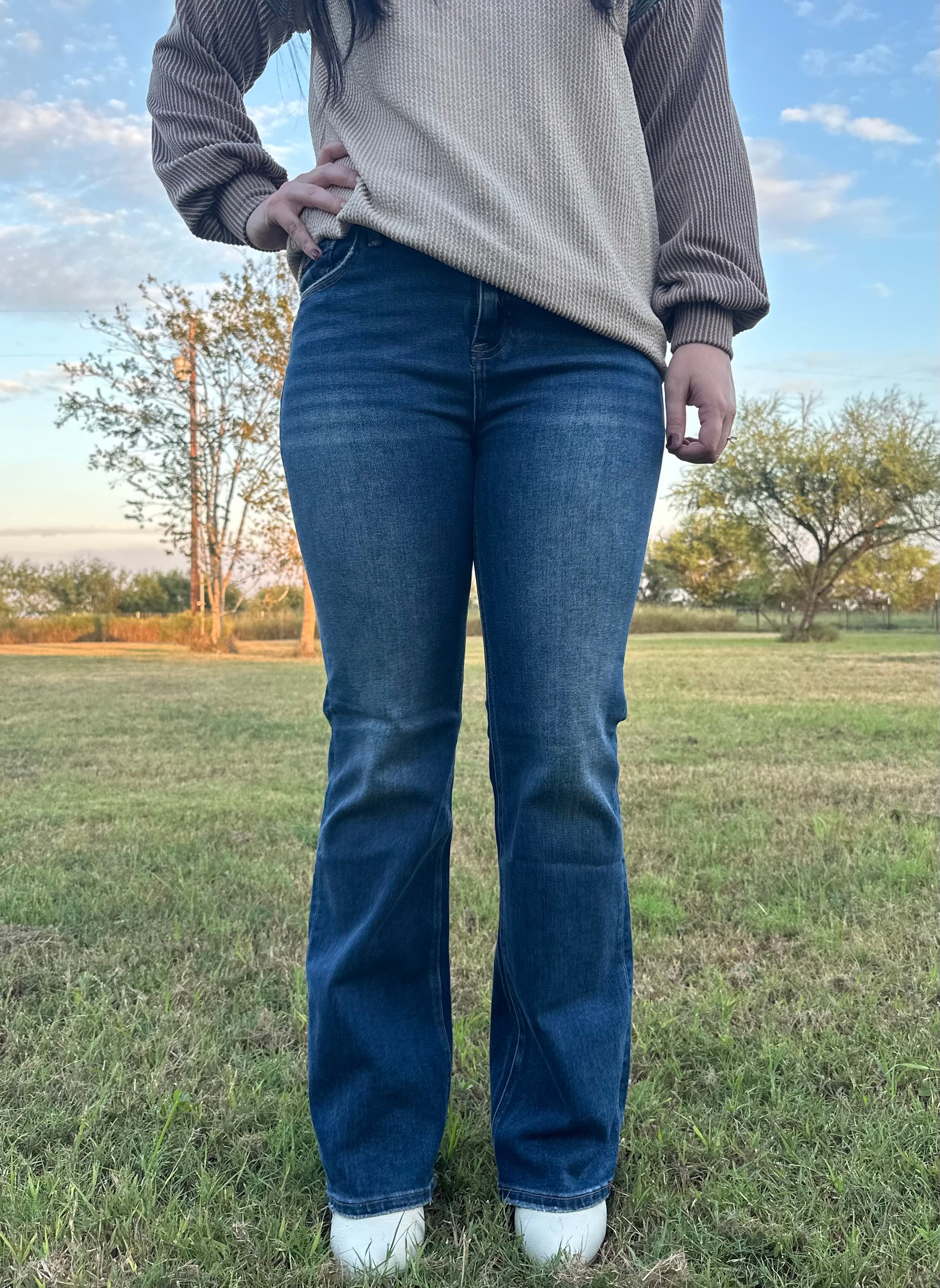 Dance Her Home Relaxed Boot Cut, High Waisted Jean